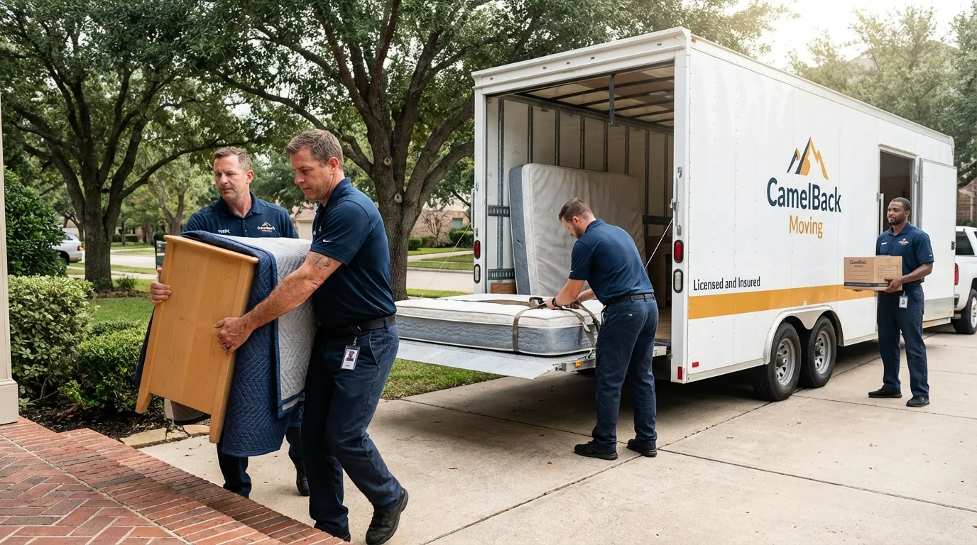 Crew loading residential truck for cross-state move from Maricao, PR